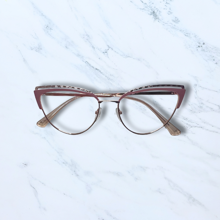 Mauve + Rose Gold Cat Eye Anti-Blue Light Glasses